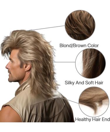 Blonde Mullet Wig for Men | Pop Rock 70s 80s Fancy Dress Men's Wig - Buy Online on GoSupps.com