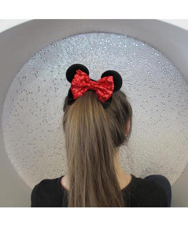 YanJie Women Mouse Ears Red Dot Sequin Bows Velvet Scrunchies (2pcs) - Hair Accessories - Buy Online on GoSupps.com
