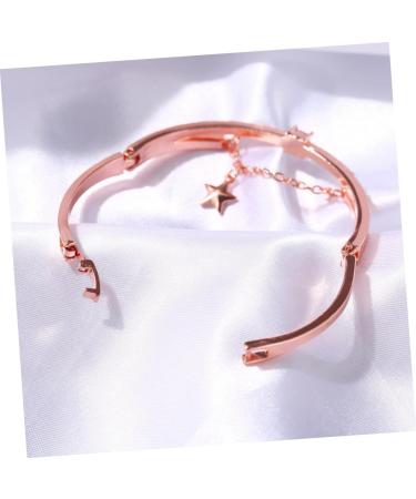 Minkissy Women's Star Bracelet - Rose Gold Cuff with Crystals | Elegant Strass Design 19.5cm - Buy Online on GoSupps.com