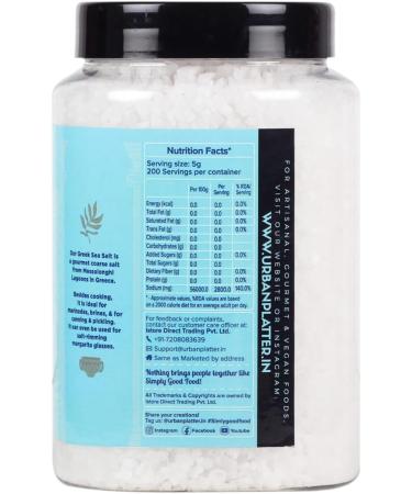Urban Platter Greek Sea Salt of Messolonghi 1 Kg (Coarse Sun-dried Salt from Greece Pure Mediterranean Sea Salt for Seasoning and Finishing | Ideal to Make brine and Sprinkling on breads and Salads) - Buy Online on GoSupps.com