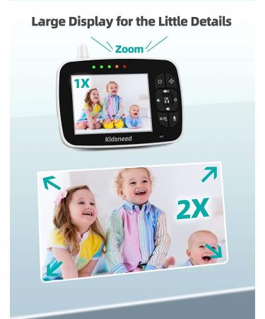 3.5 Inch Video Baby Monitor with Camera, Audio, Remote Control Pan & Tilt, Night Vision, Two-Way Audio - Long Range 960ft - Buy Online on GoSupps.com