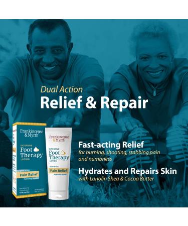 Frankincense & Myrrh Foot Pain Relief Lotion - Intensive Dual Action Neuropathy Cream for Hydrating Skin Repair - 3 Ounce - Buy Online on GoSupps.com