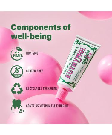 Euthymol Whitening Toothpaste 75ml | Non-GMO | Gluten Free | Vitamin E | Plaque Removal | Cavity Protection | Antibacterial | Freshens Breath | Dental Care | Enamel Protection | Pack of 1 - Buy Online on GoSupps.com