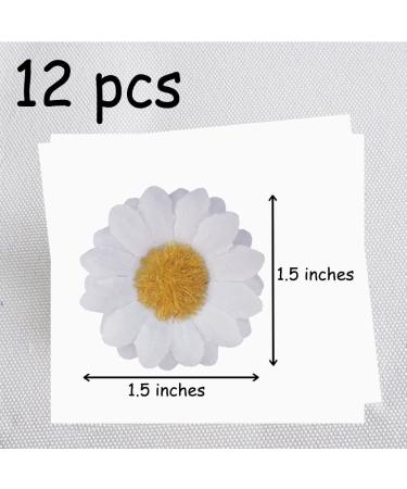 12pcs Women's Multi-colored Daisy Hair Clips - White Sunflower Hairpins for Bridesmaid, Wedding, Photography - Buy Online on GoSupps.com