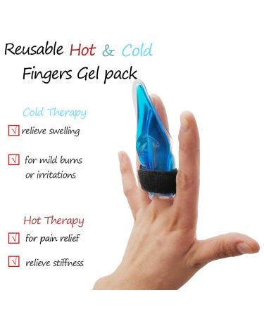 HI FINE CARE Finger Hot and Cold Gel Packs (4 Pack) - Pain Relief for Trigger Finger, Arthritis, Tendonitis, and Joint Fractures - Cryotherapy Therapy Sleeves in Teal - Buy Online on GoSupps.com