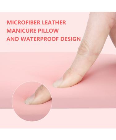 Ergonomic Microfiber Leather Nail Arm Rest - Soft Cushioned Hand Rest for Nail Techs | Detachable Pink Manicure Accessories - Buy Online on GoSupps.com