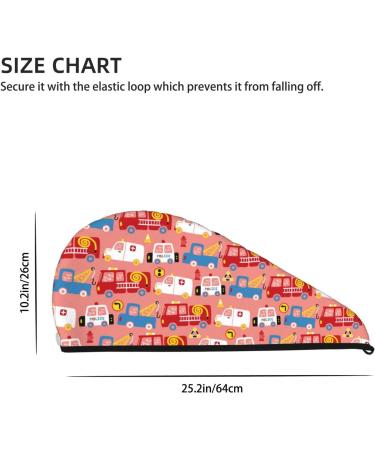 Microfiber Hair Towel Wrap - Cartoon Traffic Elements - Super Absorbent Coral Velvet for Long Curly & Thick Hair - Buy Online on GoSupps.com
