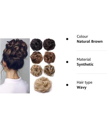 Curly Wavy Messy Hair Scrunchies Bun Extension for Women - Natural Brown 30g - Buy Online on GoSupps.com