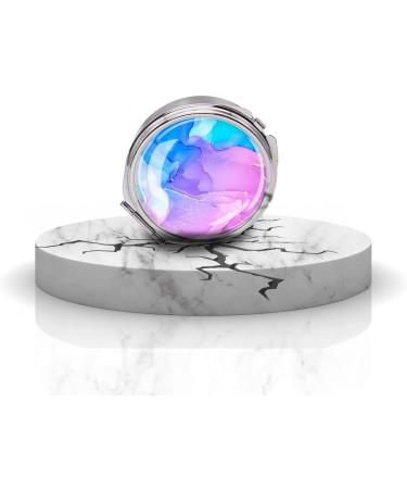 Small Pocket Pill Box - Portable Metal Pill Case with 3 Compartments & Mirror | Travel Medicine Organizer (Pink Blue - Buy Online on GoSupps.com