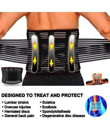 ZWEBY 3XL-5XL Adjustable Double Pull Lumbar Support Belt | Breathable Mesh Back Brace for Pain Relief - XXL Size - Buy Online on GoSupps.com