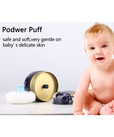 ICDOIT Body Powder Puff and Container - Blue Flower Design for Baby & Women Loose Powder - Buy Online on GoSupps.com