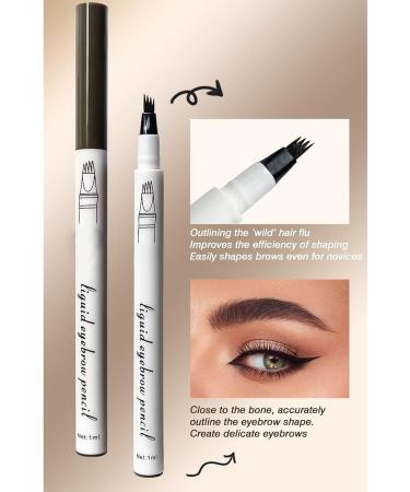 Eyebrow Pen Eyebrow Pencil with 4 Fork Tip Long-Lasting Microblading Pencil for Eyebrows Hair-Like Natural Brows (02) - Buy Online on GoSupps.com