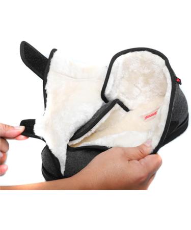 Winter High Help Cotton Shoes for Elderly | Adjustable Diabetic Edema Footwear - 11.5 Grey Wide Fit for Comfort - Buy Online on GoSupps.com