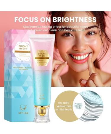 Niacinamide Whitening Toothpaste (Pack of 2) - Cleans Stains and Strengthens Teeth Reduces Gum Problems Freshens Breath Mint Flavored Without Fluoride for Sensitive Teeth - Buy Online on GoSupps.com