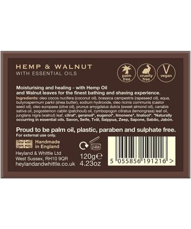 Heyland and Whittle - PALM FREE Hemp and Walnut Soap Bar 120g - Buy Online on GoSupps.com