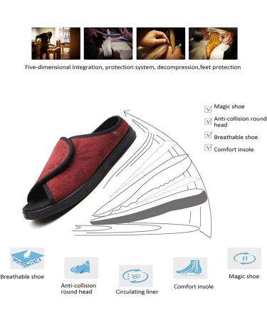 Buy Diabetic Shoes for Men - Wide Width Soft Breathable Open Toe Slippers with Adjustable Strap | Memory Foam Comfort (Size 7.5 Gray - Buy Online on GoSupps.com