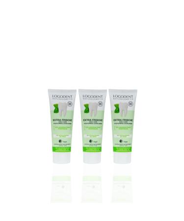 LOGODENT Toothpaste Daily Care (3 X 75 Ml) Wonderful Minty Taste Organic Toothpaste Vegan Fluoride-Free Natural Cosmetics