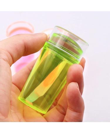 One-Piece Transparent Silicone Nail Art Stamp & Scraper - Clear Manicure Tool for DIY Nail Decoration - Blue - Buy Online on GoSupps.com