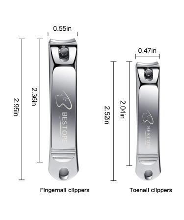 BESTOPE Nail Clipper Set | Sharp Stainless Steel Fingernail & Toenail Clippers for Men & Women | Durable Nail Trimmer in Silver & Chrome - Buy Online on GoSupps.com