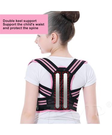 Children's Adjustable Posture Corrector Back Brace - Pink Medium Orthopedic Hunchback Support for Kids - Buy Online on GoSupps.com