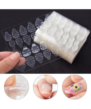 Lurrose 50 Leaves Double-Sided Nail Art Adhesive - Eco-Friendly Transparent Nail Glue for Kids & Girls - 50PCS Temporary Nail Tips - Buy Online on GoSupps.com