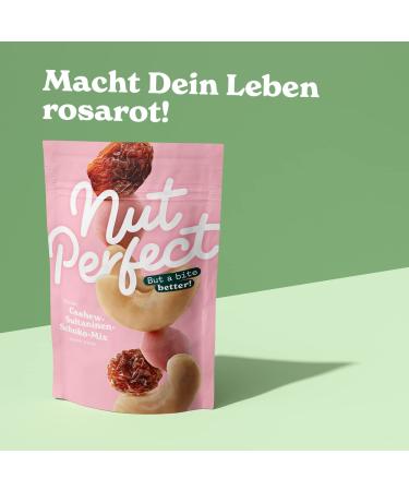 Nut Perfect | Cashew Sultanine Chocolate Mix | Crunchy Rosa Ruby Chocolate & Juicy Cashews | 100g International Shipping - Buy Online on GoSupps.com