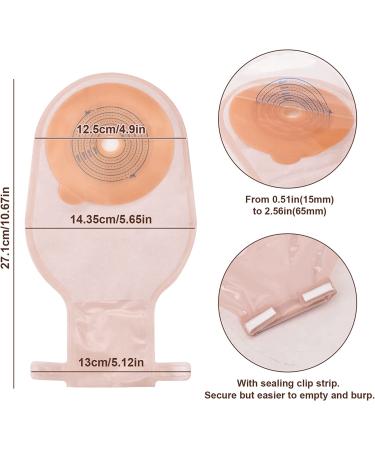 Eyourlife 20 PCS Colostomy Bags with Clamp Closure - Drainable Pouches for Ileostomy Stoma Care - 15-65MM Cut-to-Fit - Hydrocolloid & Non-Woven Border - Ostomy Colostomy Supplies - Buy Online on GoSupps.com