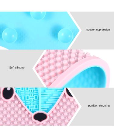 Fox Scrub Dark Blue Silicone Makeup Brush Cleaning Mat with Suction Cup - Best Tool for Cleaning Cosmetic Brushes | eCommerce International Shipping - Buy Online on GoSupps.com
