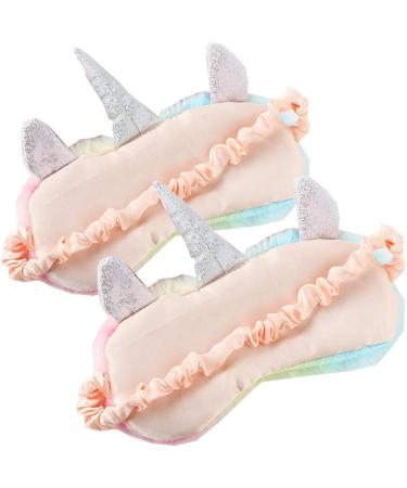 2 Pack Cute Animal Unicorn Sleep Mask for Girls - Soft Plush Blindfold for Women & Girls - Ideal for Travel, Nap, Night Sleeping - Unicorn Horn Design - Buy Online on GoSupps.com