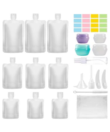 Pnyxeass 20 Pack Travel Containers for Toiletries TSA Approved Flat Travel Pouches Bottles Leak-proof Stand Up Squeeze Pouch Portable Travel Accessories for Shampoo Conditioner Lotion Liquids - Buy Online on GoSupps.com