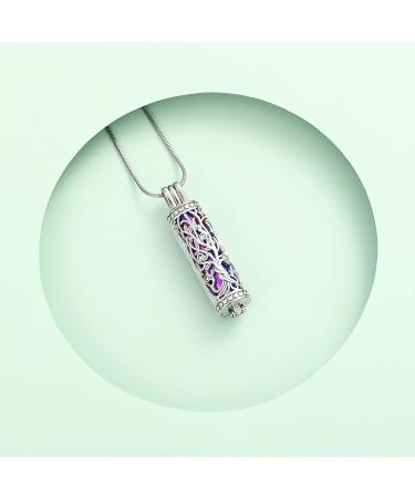 VCCWYQK Cremation Jewelry Urn Necklace for Ashes Pendant with Hollow Glass Vial Cylinder Cremation Keepsake Memorial Lockets Ashes Holder for Women Men Pet - Buy Online on GoSupps.com