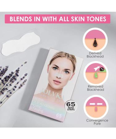 JOLVKA Blackhead Pore Strips for Face Nose Pores - 65 Strips - Charcoal Blackheads Removal - Black Head Nose Strip - Pore Cleaner 1 count (Pack of 65) - Buy Online on GoSupps.com