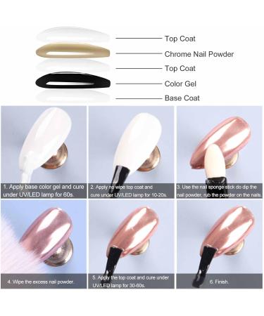 GZMAYUEN Chrome Nail Powder 6 Color Metallic Mirror Nail Powders Silver Gold Pink Chrome Powder for Nails 02 - Buy Online on GoSupps.com