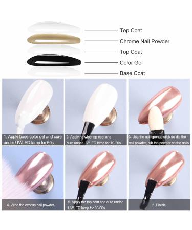 GZMAYUEN Chrome Nail Powder Set - 6 Colors Mirror Effect Metallic Pigment for Stunning Nails | International Shipping Available - Buy Online on GoSupps.com