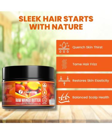 VITALSKINOIL Mango Butter Raw for skin body and hair moisturizer 100% Natural unrefined and Organic 7.05 oz - Buy Online on GoSupps.com