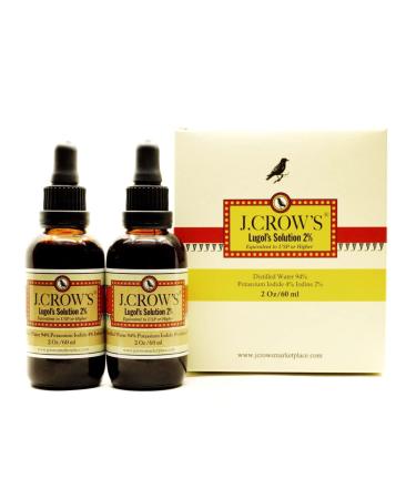 The Original J.CROW'S 2% Lugol's Iodine Solution Iodine + Potassium Iodide Made in USA Frustration-Free Packaging 2oz (2 oz 2) 2 Fl Oz (Pack of 2) 4.0