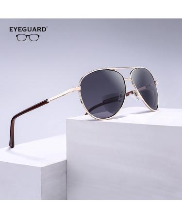 EYEGUARD Unisex Classic Bifocal Sunglasses - UV400 Outdoor Reading Glasses for Men & Women - Gold 2.0x - Buy Online on GoSupps.com