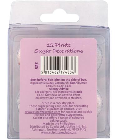 12 PIRATE SKULL & CROSSBONES Sugar Cake Decorations (Pipings) Cupcake Toppers  - Buy Online on GoSupps.com