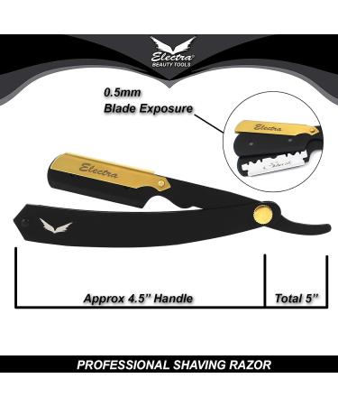 Professional Barber Straight Razor - Premium Stainless Steel Cut Throat Shaving Razor with 10 Samurai Double Edge Blades - Buy Online on GoSupps.com