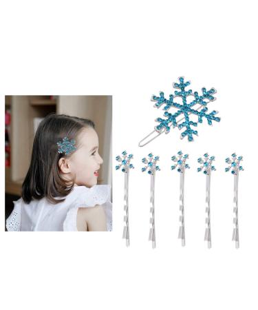 Lurrose 6pcs Snowflake Hair Clip with Blue Rhinestone - Metal Bobby Hair Pins - Buy Online on GoSupps.com