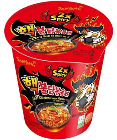 Samyang 2x Spicy (Double Spicy) Hot Chicken Buldak Noodle Cup Ramen Halal 70g (Pack of 6) By CNMART - Buy Online on GoSupps.com