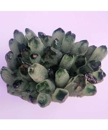 Stone Crafts 600gRare Natural Green Ghost Cluster Crystal Stone Clear Crystal Natural Specter Reiki Quartz Stones Specimen Natural Luster