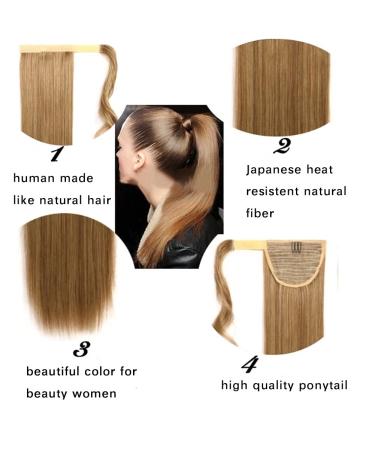 Iluu 61cm Clip-In Synthetic Ponytail Hair Extension - 100g Long Straight Wrapped Ponytail for Women - Dark Red (118#) - Buy Online on GoSupps.com