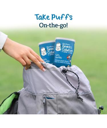 GERBER PUFFS Sweet Strawberry & Apple Baby Snacks Cereal Snack 8+ months 42 g 6 Pack Sweet Strawberry Apple - Buy Online on GoSupps.com