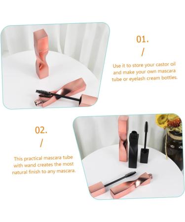 Beavorty 4pcs Eyelash Brush Empty Tube Empty Mascara Bottle Clear Extension Rod to Rotate Take Plastic Rose Gold 11.5x1.8cm - Buy Online on GoSupps.com