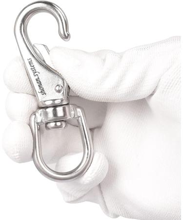 SHONAN Stainless Steel Flag Clips - 4 Pack 3.5 Inch Swivel Snap Hooks for Flagpole Rope, Dog Leashes, Keychains, Boat Ropes, Bird Feeders - Buy Online on GoSupps.com