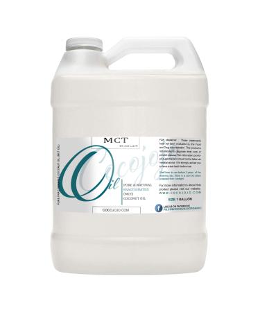 Dr Joe Lab MCT Oil - 100% Pure Fractionated Coconut Medium Chain Triglycerides Vegan Bulk Carrier Oil - 1 Gallon - 128 oz - for Skin Hair Nails Body Eyelashes - Grade A
