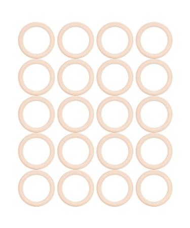 20 Pieces Baby Natural Unfinished Wooden Circles Without Paint Wooden Baby Natural Teething Rings DIY Baby Teether Toys (70mm)