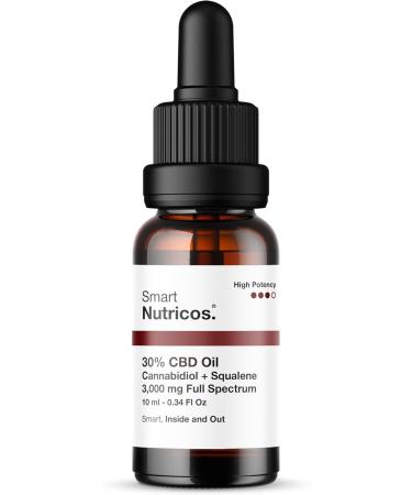 Smart Nutricos Oil with CBD 30 Full Spectrum + squalane 10 ml formula with 3000 mg of certified cannabidiol coconut and organic rooster seed base CPNP registration Made in Europe - Buy Online on GoSupps.com