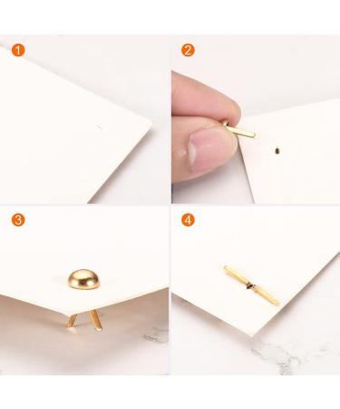 200 Pack of Bronze Tone Mini Brads Paper Fasteners for DIY Crafting and Scrapbooking - 6x12mm Round Brads - Buy Online on GoSupps.com